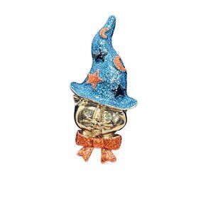 Vintage Kirks Folly Gold Tone Halloween Witch Cat Brooch (5960-1-2)